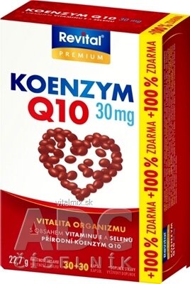 Revital KOENZÝM Q10 30 mg + VITAMÍN E + SELÉN cps 30+30 (100% zadarmo) (60 ks)