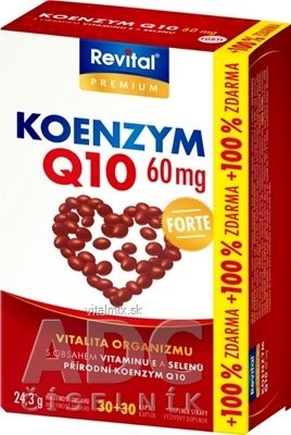 Revital KOENZÝM Q10 60 mg+VITAMÍN E+SELÉN FORTE cps 30+30 (100% zadarmo) (60 ks)