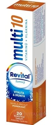 Revital multi 10 vitamínov + vláknina šumivý tbl eff s príchuťou pomaranč 1x20 ks