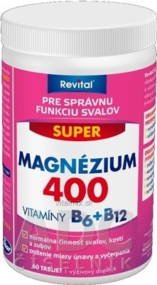 Revital SUPER MAGNÉZIUM 400 + VITAMÍNY B6+B12 tbl 1x60 ks