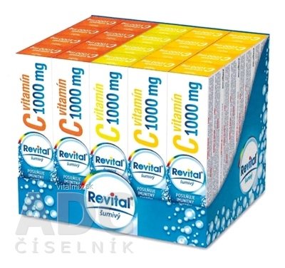 Revital vitamín C 1000 mg šumivý MIX BOX tbl eff (3 príchute) (20x20 ks) (inov. 2018) 1x1 set