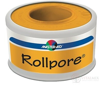 Rollpore CIEVKOVÁ NÁPLASŤ jemná fixačná z netkanej textílie 2,5 cm x 5 m, 1x1 ks