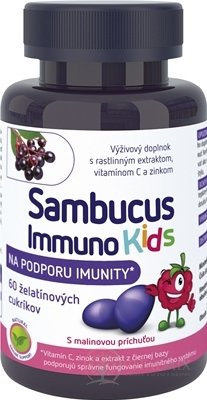 Sambucus Immuno Kids želatínové cukríky, malinová príchuť 1x60 ks