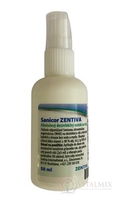 Sanicor Zentiva alkoholový dezinfekčný roztok na ruky 1x50 ml