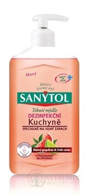 SANYTOL Tekuté mydlo Kuchyňa dezinfekčné, Ružový grepfruit a citrón, 1x250 ml