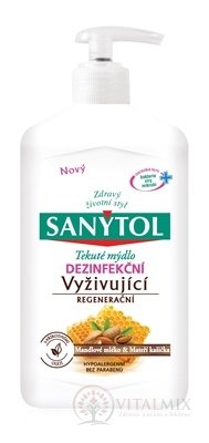 SANYTOL Tekuté mydlo Vyživujúce dezinfekčné, Mandľové mlieko a materská kašička, 1x250 ml