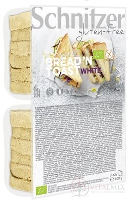 Schnitzer BREAD'N TOAST WHITE BIO chlieb kukuričný, bezgluténový, krájaný 2x6 ks, 1x400 g