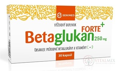 SENIMED Betaglukan 250 mg FORTE + cps s vitamínom C a D, 1x30 ks