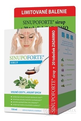 SINUPO FORTE Limitované balenie sirup 150 ml + zadarmo cps 20 ks, 1x1 set