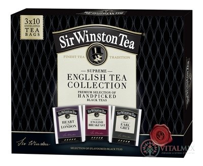 Sir Winston Tea KOLEKCIA čierne čaje (S.Engl.Breakfast + Heart of London + R.Earl grey) 3 druhy po 10 vrecúšok, 1x1 set