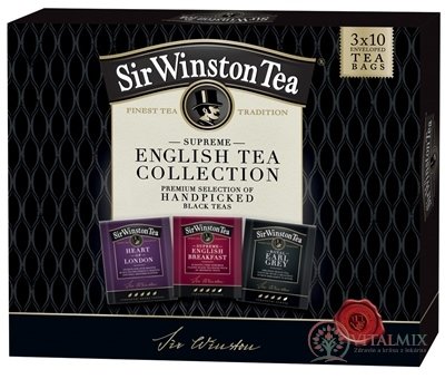 Sir Winston Tea KOLEKCIA čierne čaje (S.Engl.Breakfast + Heart of London + R.Earl grey) 3x10 nálevových vrecúšok (30 ks)