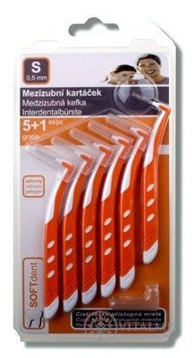 SOFTdent Medzizubná kefka S 0,5 mm zahnutá 5+1 gratis (1x6 ks)