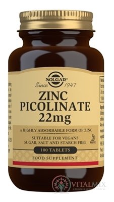 Solgar Pikolinát zinku 22 mg tbl 1x100 ks