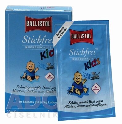 Sting-Free KIDS BALLISTOL telové mlieko vo vrecúškach (á 5g) 1x10 ks