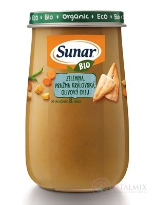 Sunar BIO príkrm ZELENINA, PRAŽMA kráľovská (od ukonč. 8. mesiaca) 1x190 g