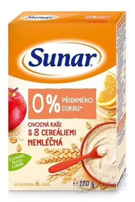 Sunar Ovocná KAŠA s 8 cereáliami NEMLIEČNA (od ukonč. 6. mesiaca) 1x220 g