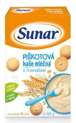 Sunar PIŠKÓTOVÁ KAŠA mliečna s 8 cereáliami (od ukonč. 6. mesiaca) 1x225 g