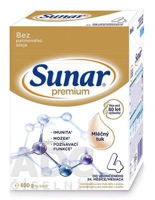 Sunar Premium 4 mliečna výživa (od ukonč. 24. mesiaca) (inov.2020) 1x600 g