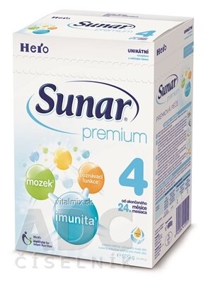 Sunar Premium 4 mliečna výživa (od ukonč. 24. mesiaca) inov.2016, 1x600 g