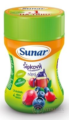 Sunar Rozpustný nápoj Šípkový s čučoriedkami v prášku (od ukonč. 4. mesiaca) 1x200 g