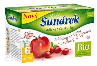 Sunárek DETSKÝ ČAJ BIO JABLKOVÝ SO ŠÍPKAMI (od ukonč. 6. mesiaca) 20x1,5 g (30 g)