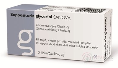 SUPPOSITORIA GLYCERINI SANOVA Classic 2g glycerínové čípky 1x10 ks