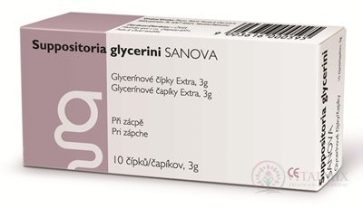 SUPPOSITORIA GLYCERINI SANOVA Extra 3g glycerínové čípky 1x10 ks