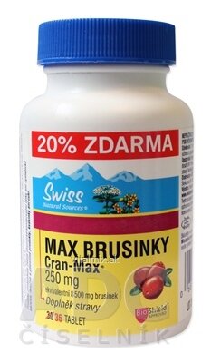 SWISS MAX BRUSNICE Cran-Max tbl 250 mg (20 % zdarma) 1x36 ks