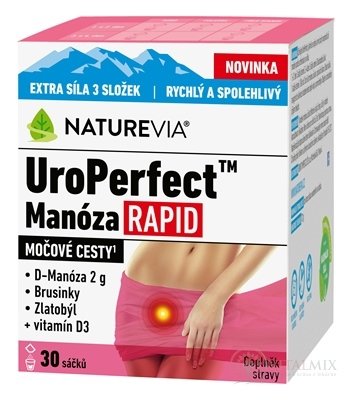 SWISS NATUREVIA UroPerfect Manóza RAPID prášok vo vrecúškach 1x30 ks