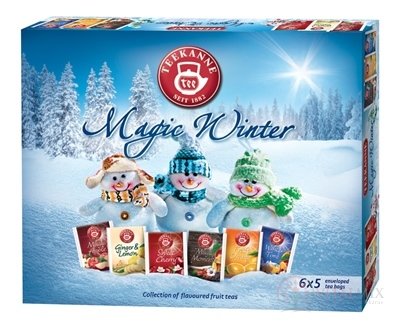 TEEKANNE MAGIC WINTER KOLEKCIA 2017 čaje (M.Apple, G.Lem., S.Cherr., M.M., F.Oran., W.Time) 6x5 nálevových vrecúšok,1x1 set