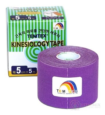 TEMTEX KINESOLOGY TAPE tejpovacia páska, 5 cm x 5 m, fialová 1x1 ks