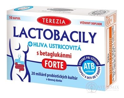 TEREZIA LACTOBACILY + HLIVA USTRICOVITÁ s betaglukánmi FORTE, cps 1x10 ks