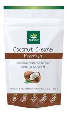 topnatur COCONUT CREAMER Premium kokosová pochúťka do kávy, prášok, 1x150 g