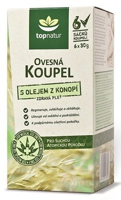 topnatur OVSENÝ KÚPEĽ S KONOPNÝM OLEJOM 6 vrecúšok-kúpeľov, 6x30 g