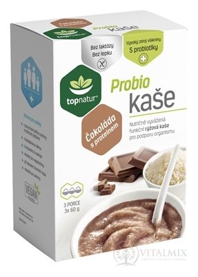 topnatur Probio KAŠA Čokoláda s proteínom ryžová kaša 3x60 g (180 g)
