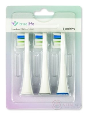 TrueLife SonicBrush UV Heads Sensitive Triple Pack náhradné hlavice pre sonickú zubnú kefku, farba biela 1x3 ks