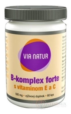 VIA NATUR B-komplex forte s vitamínom E a C cps 1x60 ks
