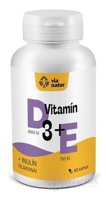 Via natur Vitamín D3+E+Inulín cps 1x60 ks