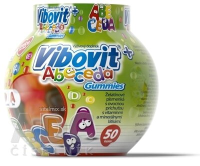 VIBOVIT+ ABECEDA Gummies želatínové písmenká, 1x50 ks