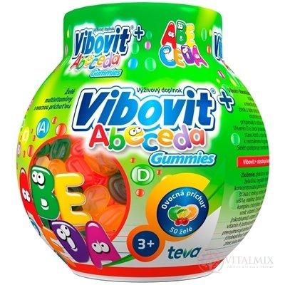 VIBOVIT+ ABECEDA Gummies želé s ovocnou príchuťou (inov.2018) 1x50 ks