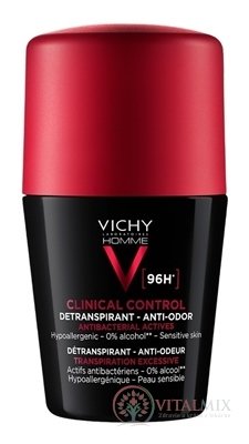 VICHY HOMME DEO CLINCAL CONTROL DETRANSPIRANT 96H detranspirant proti zápachu, roll-on 1x50 ml