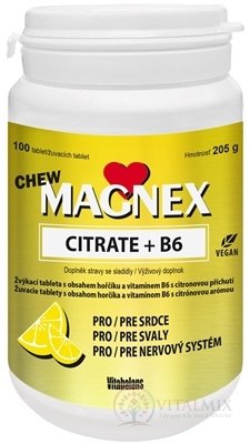 Vitabalans MAGNEX CITRATE + B6 CHEW žuvacie tablety 1x100 ks