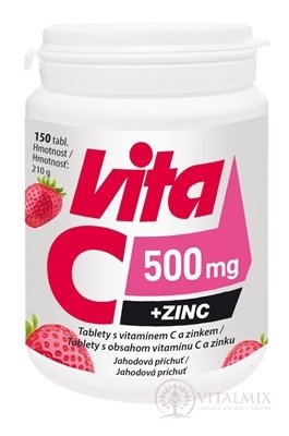 Vitabalans Vita C 500 mg + ZINC tbl s jahodovou príchuťou 1x150 ks