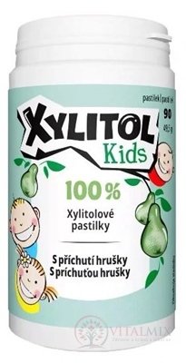 Vitabalans XYLITOL Kids xylitolové pastilky s príchuťou hrušky, 1x90 ks