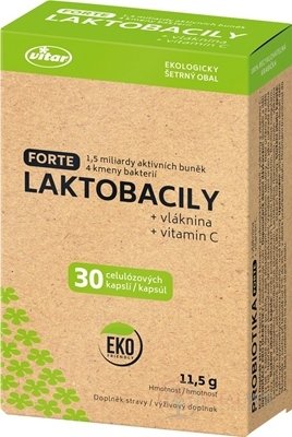 VITAR LAKTOBACILY FORTE + vláknina + vitamín C cps 1x30 ks