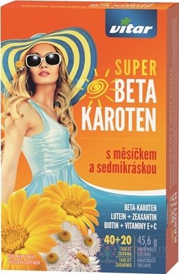 VITAR SUPER BETA KAROTÉN tbl s nechtíkom a sedmokráskou 40+20 zadarmo (60 ks)