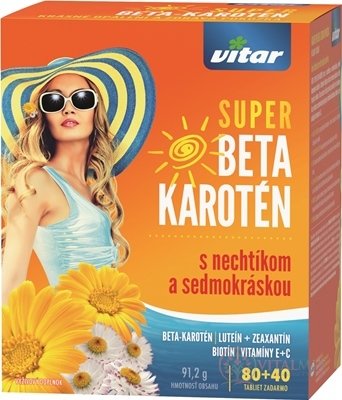 VITAR SUPER BETA KAROTÉN tbl s nechtíkom a sedmokráskou 80 + 40 zadarmo (120 ks)