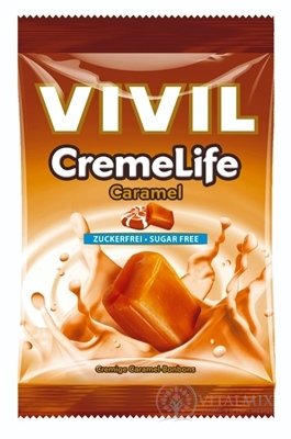 VIVIL BONBONS CREME LIFE Caramel drops so smotanovo karamelovou príchuťou, bez cukru 1x60 g