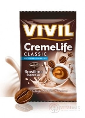 VIVIL BONBONS CREME LIFE CLASSIC drops Brasilitos s kávovou príchuťou, bez cukru 1x110 g