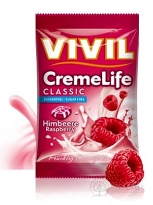 VIVIL BONBONS CREME LIFE CLASSIC drops s malinovo-smotanovou príchuťou, bez cukru 1x110 g